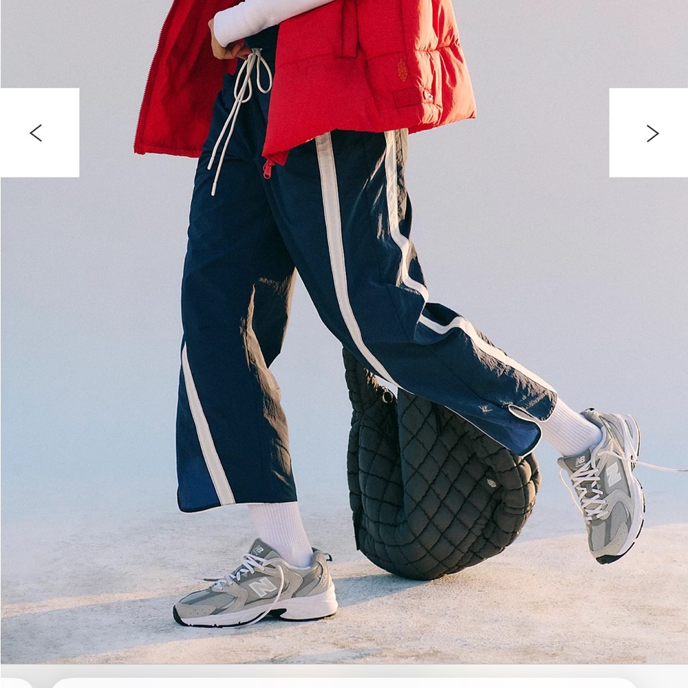 FP Movement by Free People Navy Track Joggers with White Side Stripes